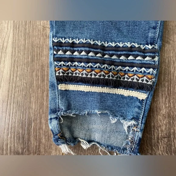 Mavi jeans Tess high rise skinny cropped with fringe and embroidery size 27-28 - Picture 7 of 16